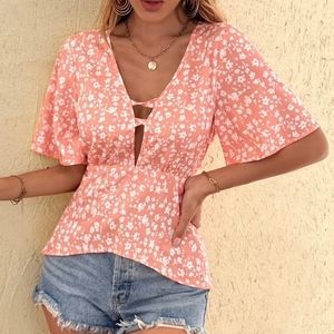 NWOT SHEIN Peplum Top LARGE